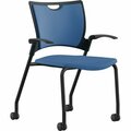 9To5 Seating Stack Chair, w/Arms/Casters, 25inx26inx33in, LattePlastic/BKFrame NTF1315A12BFP19